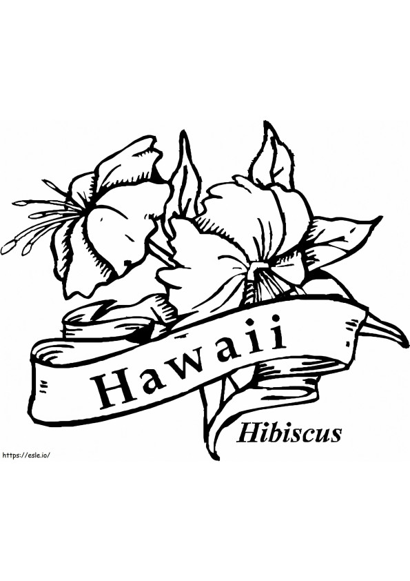 Hibisco havaiano para colorir