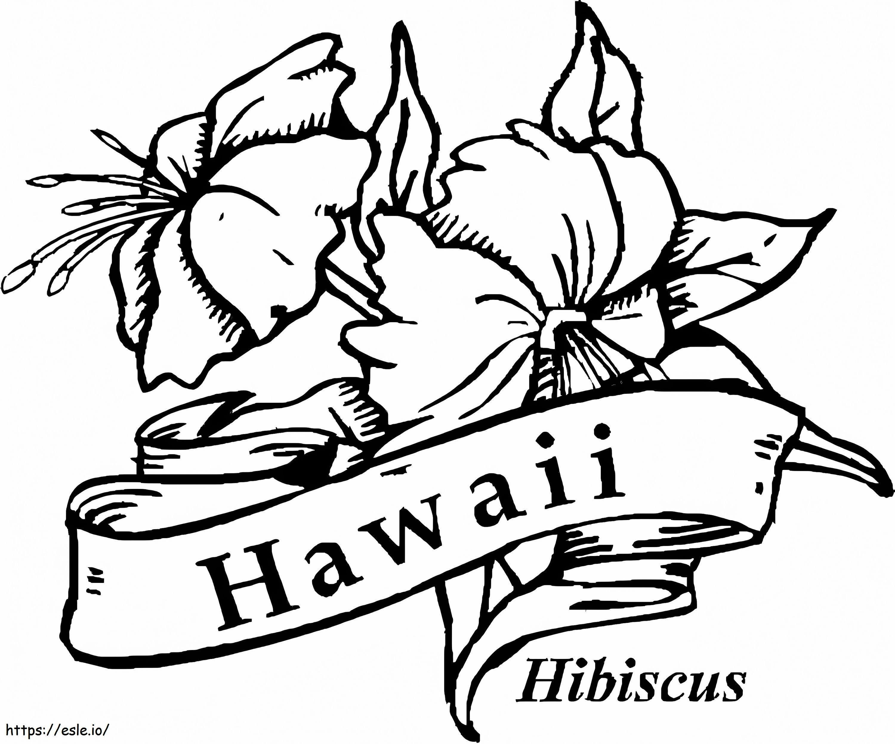 Hawaii Hibiscus coloring page