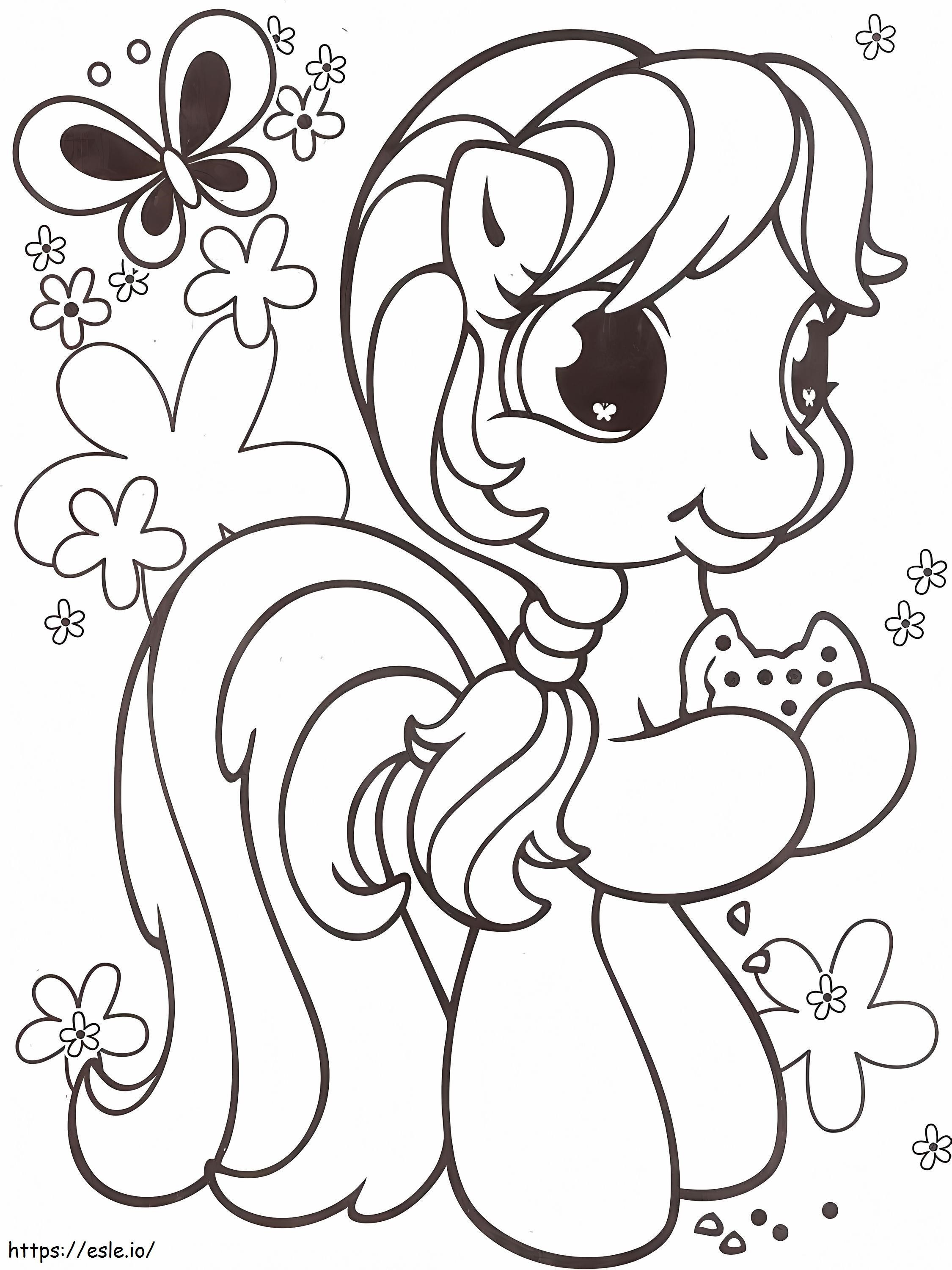 Kawaii Pony coloring page