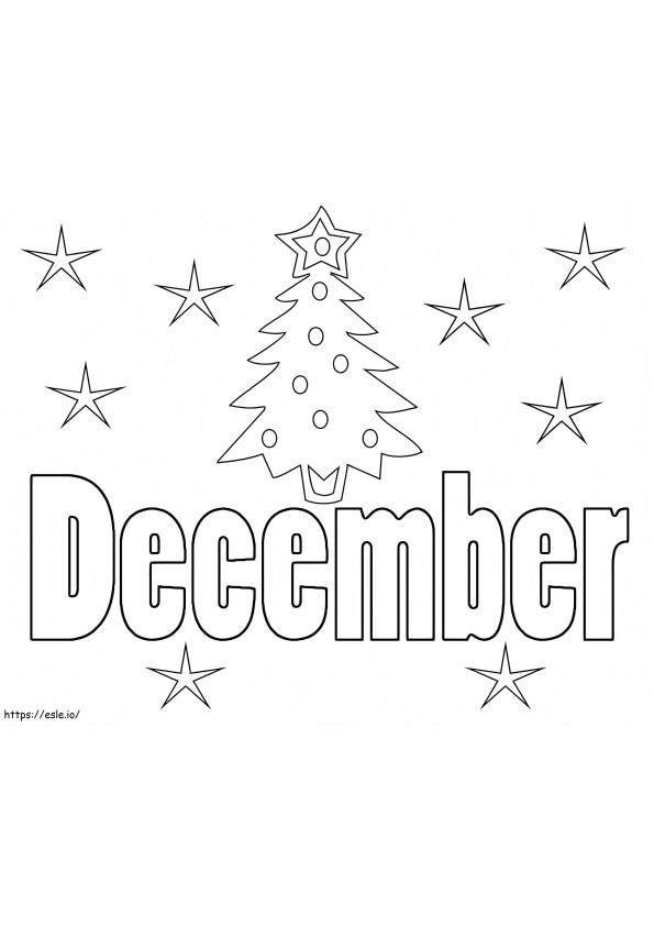Christmas Tree For December coloring page