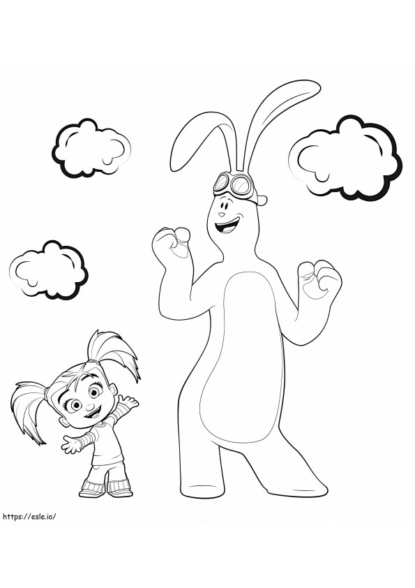 Happy Kate And Mim Mim coloring page