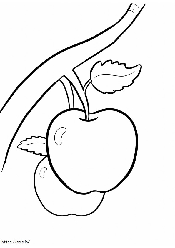 Two Apples On The Tree coloring page