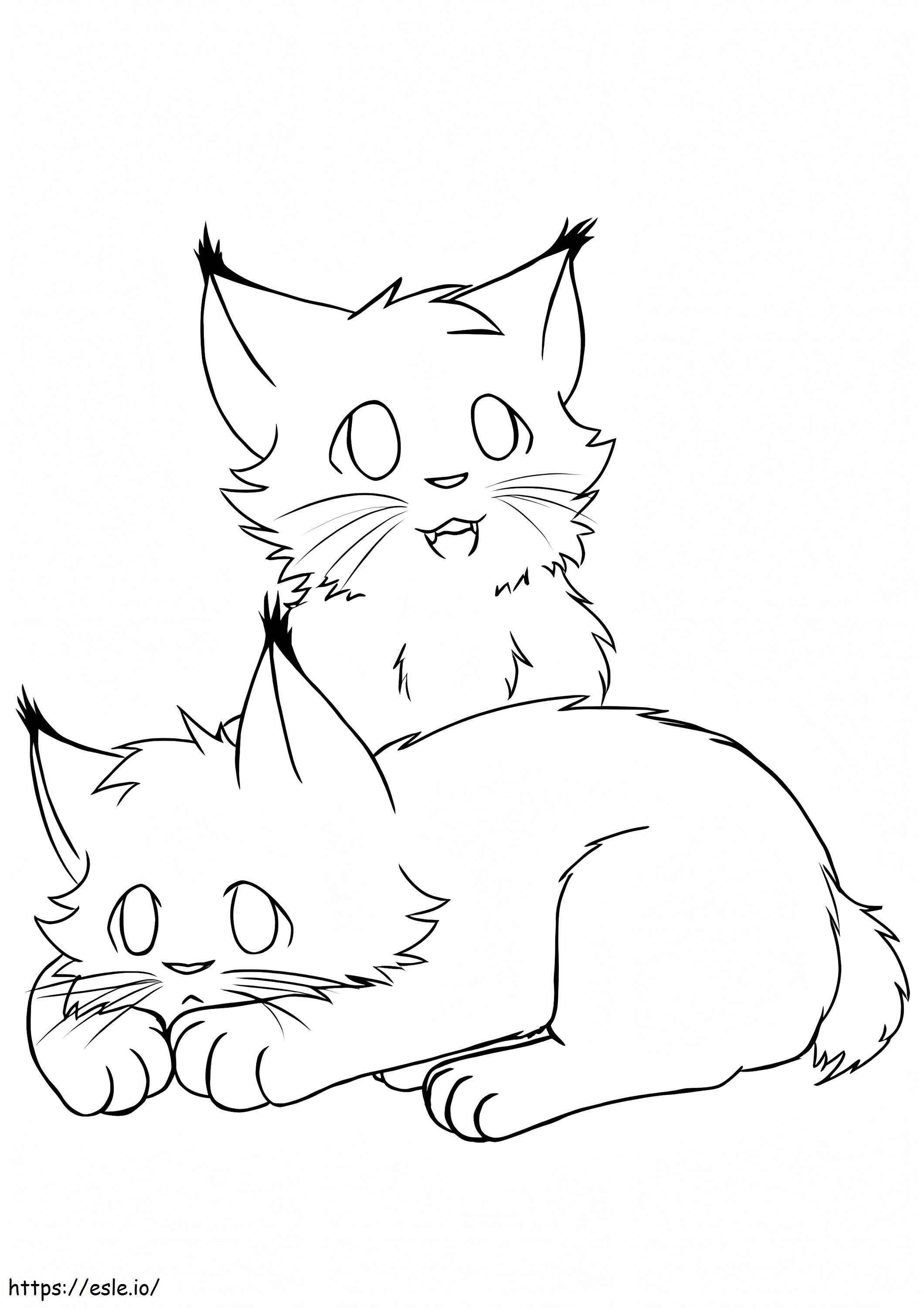 Two Baby Lynx coloring page