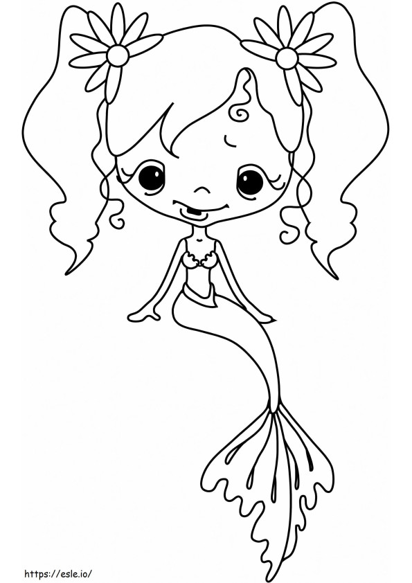 Mermaid Is Cute coloring page
