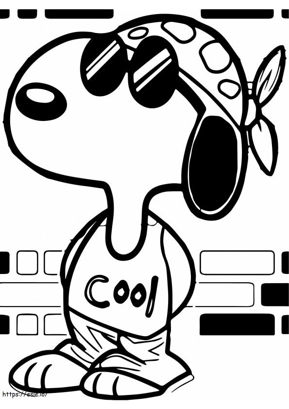 El estilo más cool de Snoopy para colorear