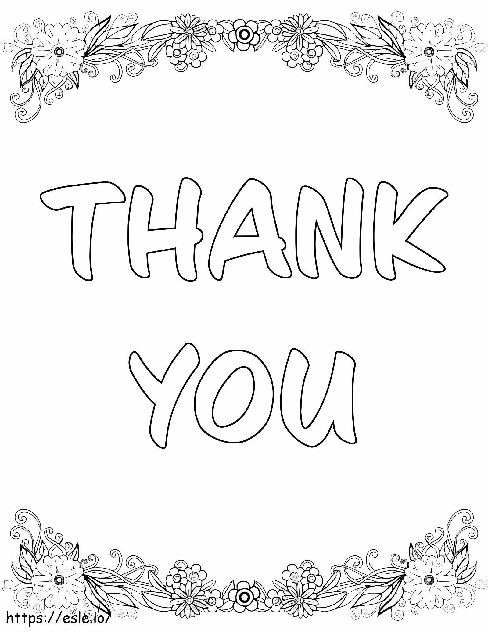 Thanks With Flor coloring page