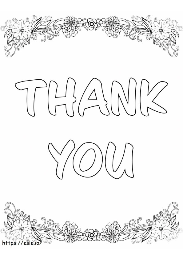 Thanks With Flor coloring page