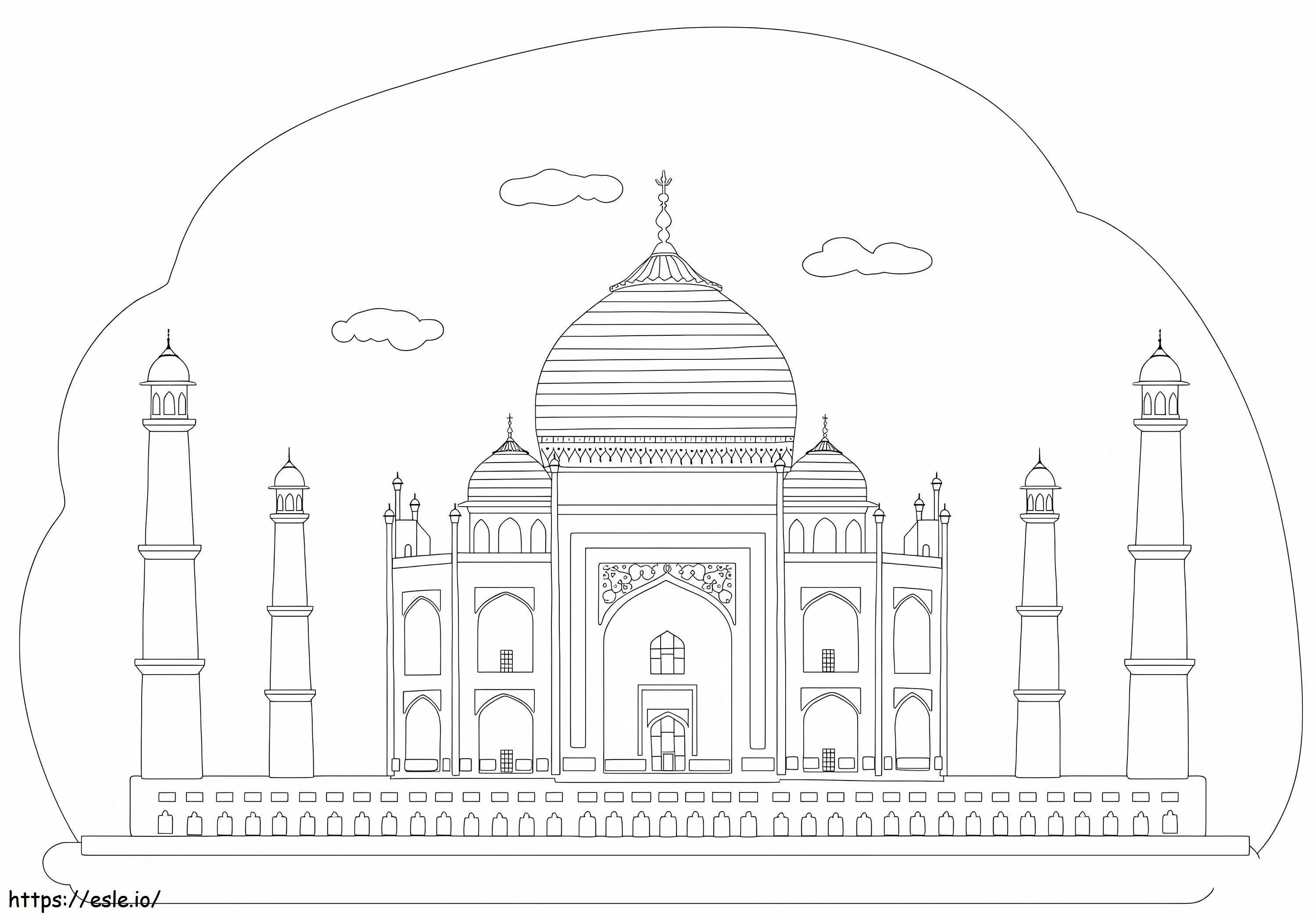 Taj Mahal 3 coloring page
