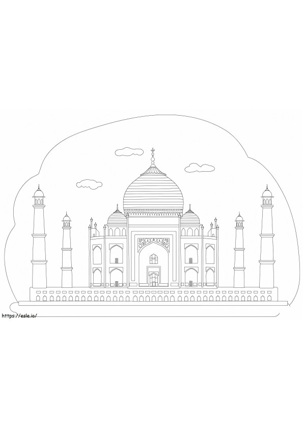 Taj Mahal3 kleurplaat