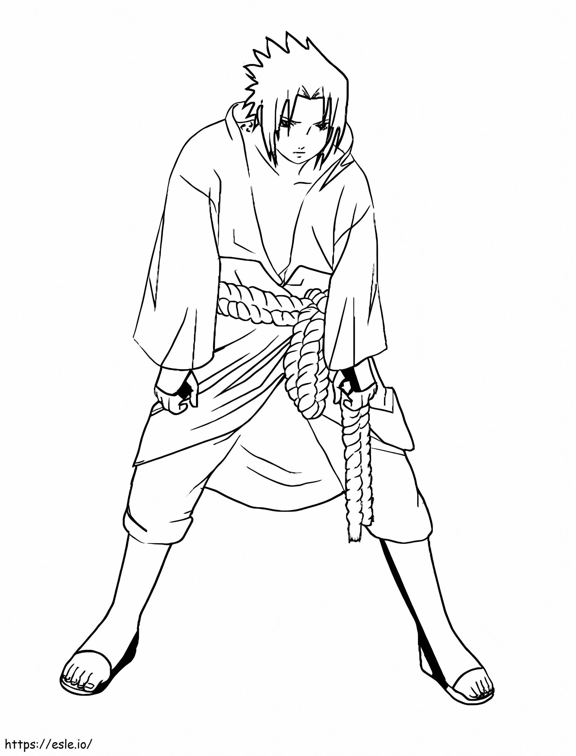 Coloriage Impressionnant Uchiha Sasuke à imprimer dessin