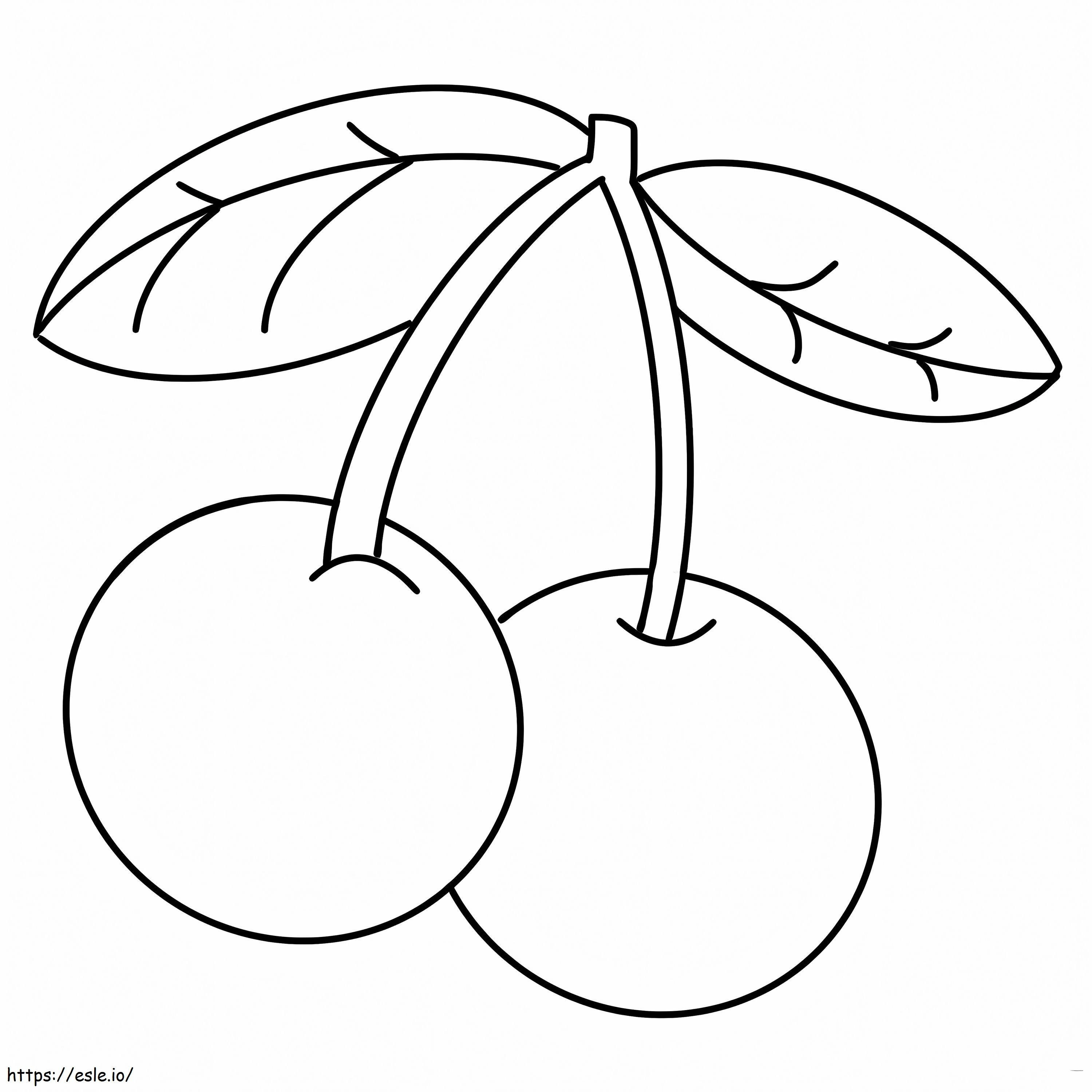 Simple Cherry Two coloring page