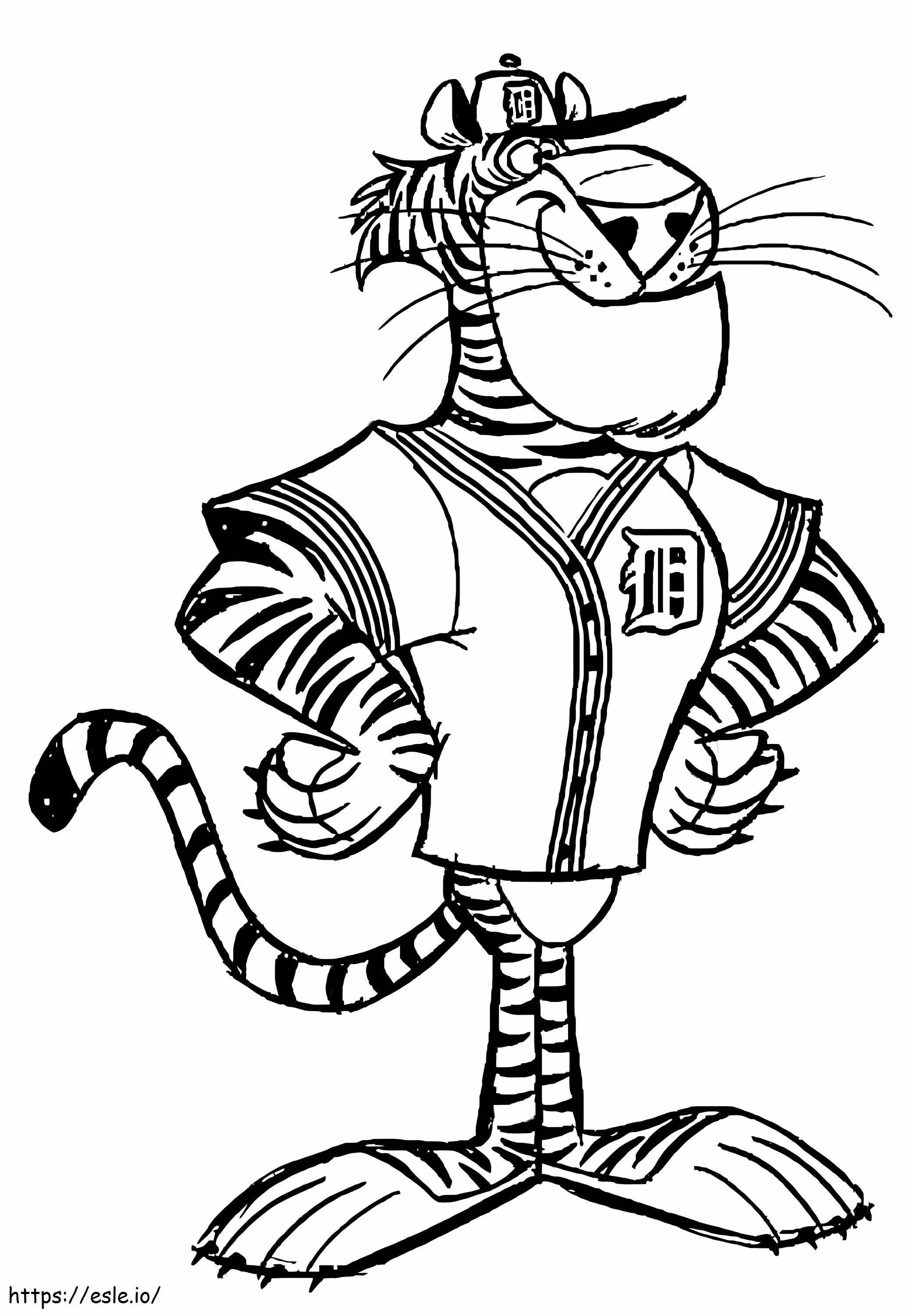 Funny Cartoon Tiger coloring page