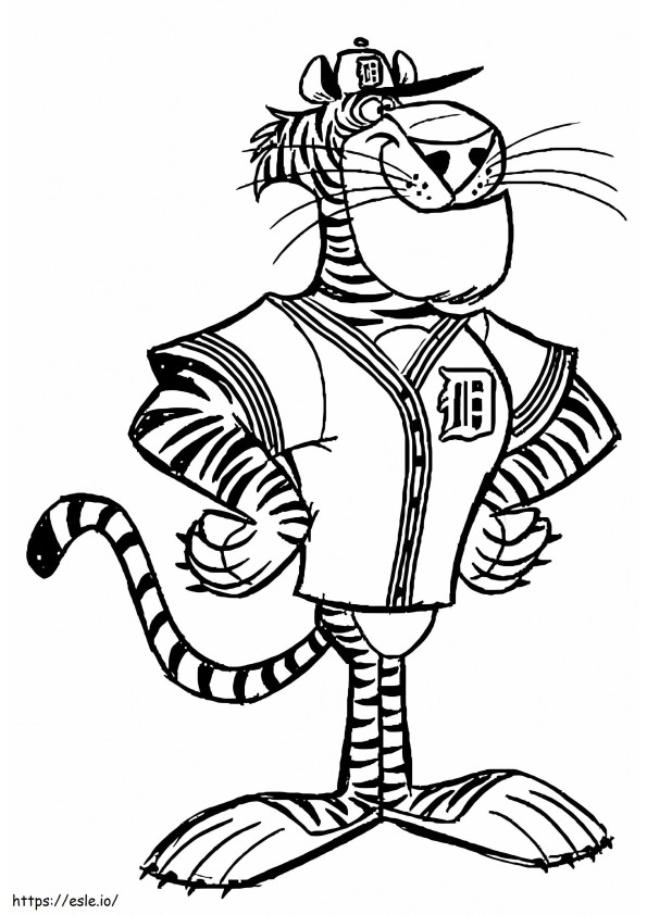 Hauska sarjakuva tiikeri värityskuva