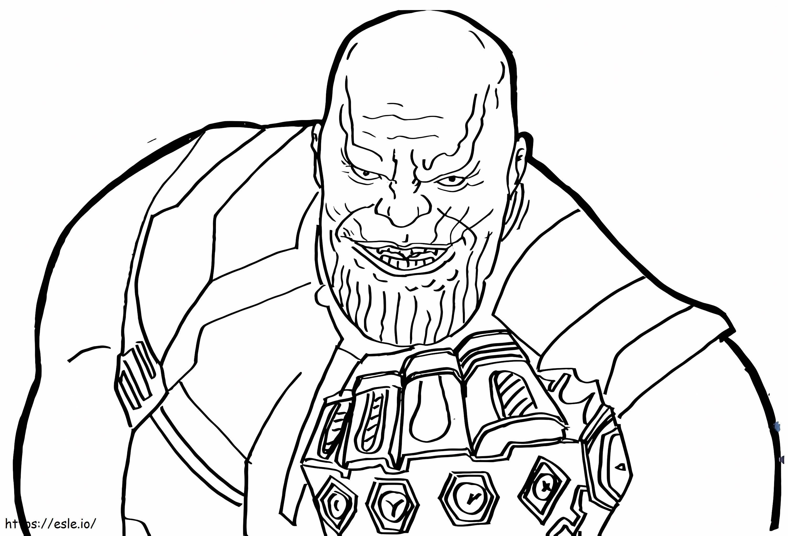 Thanos sorrindo para colorir