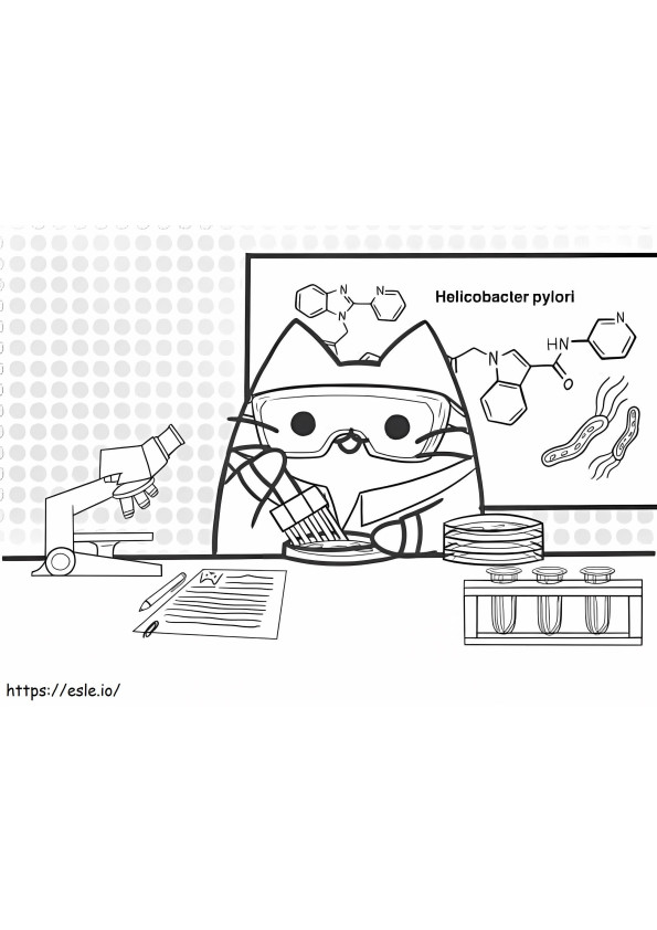 Pusheen Science coloring page