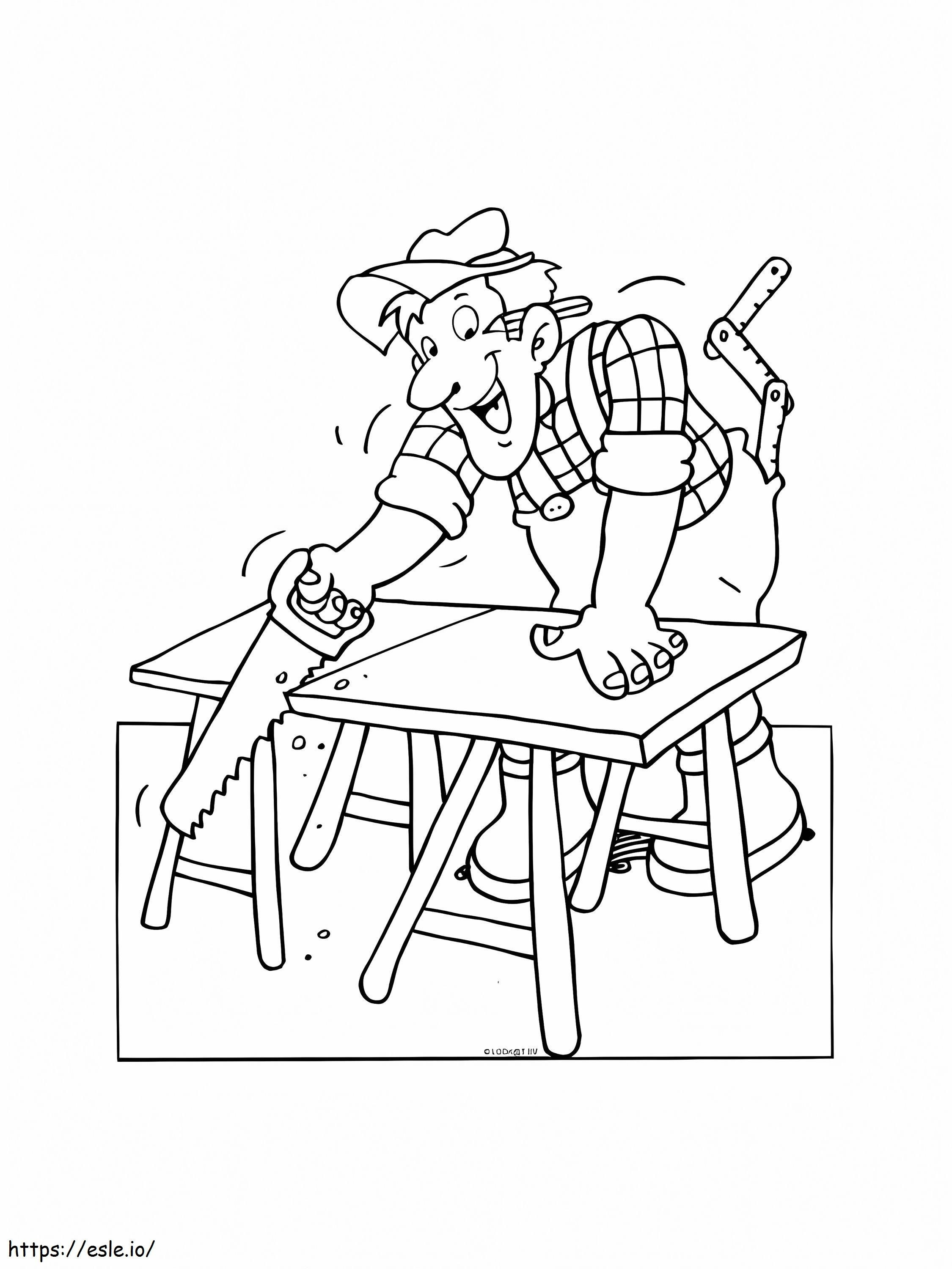 Carpenter Working coloring page