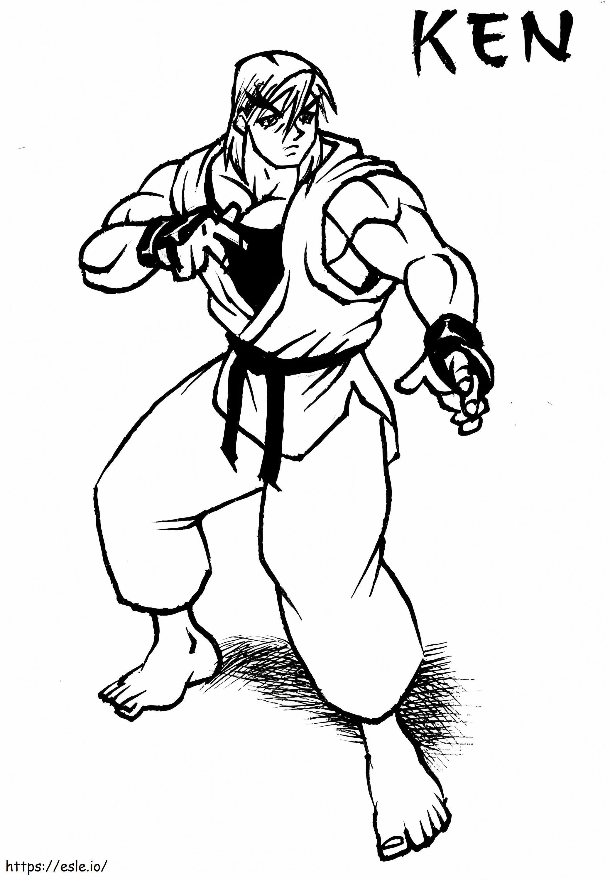 Ken Street Fighter de colorat