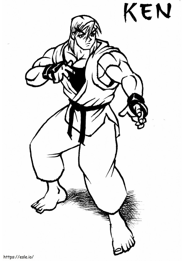 Ken Street Fighter de colorat