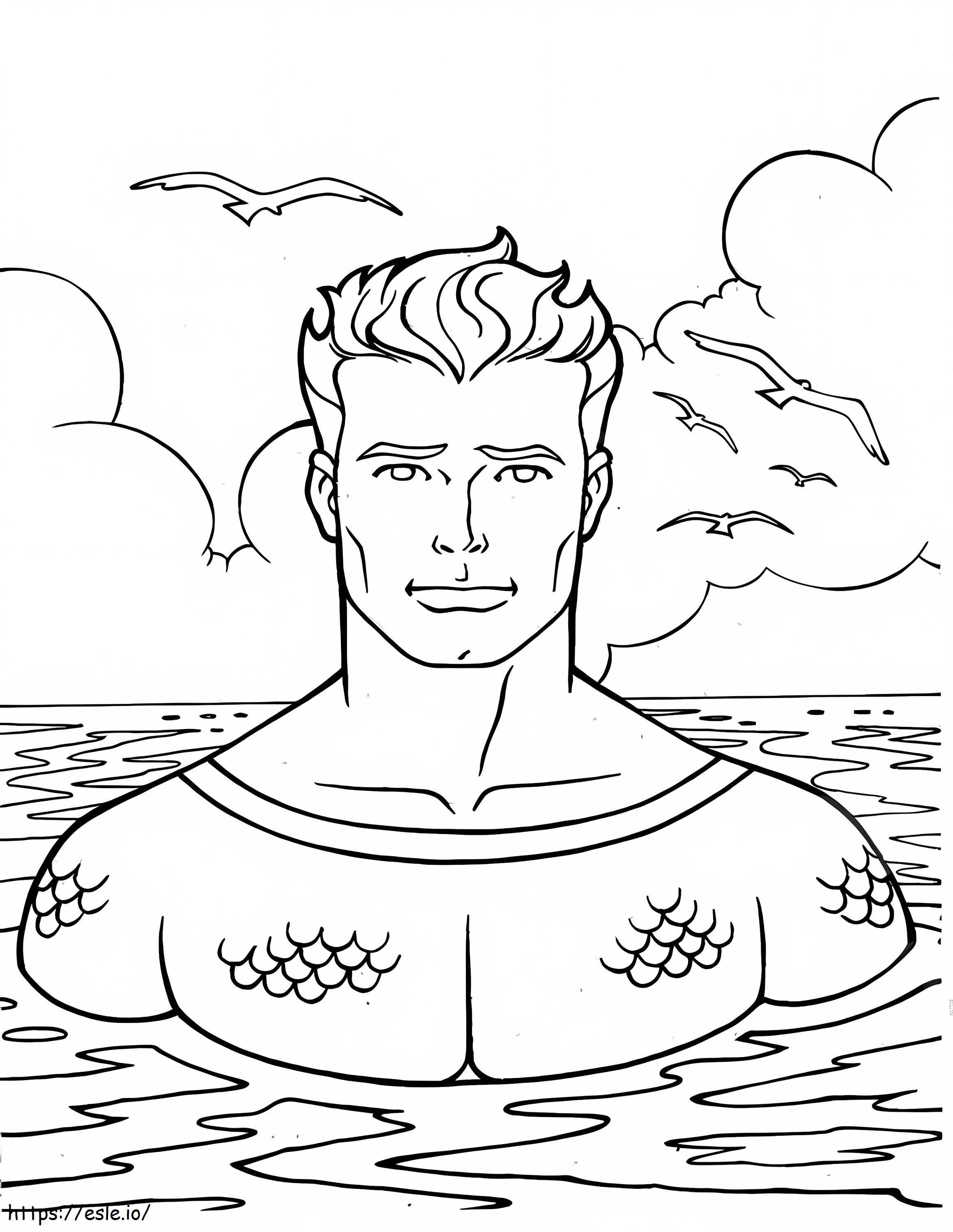Coloriage Aquaman remonte à la surface à imprimer dessin