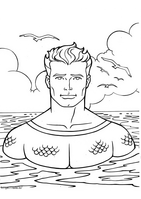 Aquaman Rises To The Surface coloring page