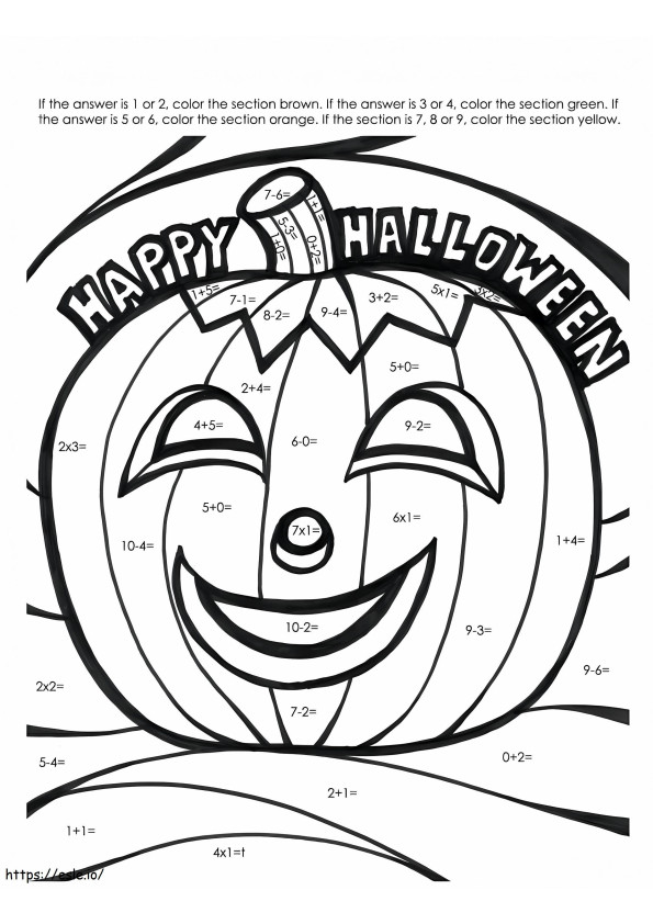 Halloween Pumpkin Color By Number coloring page