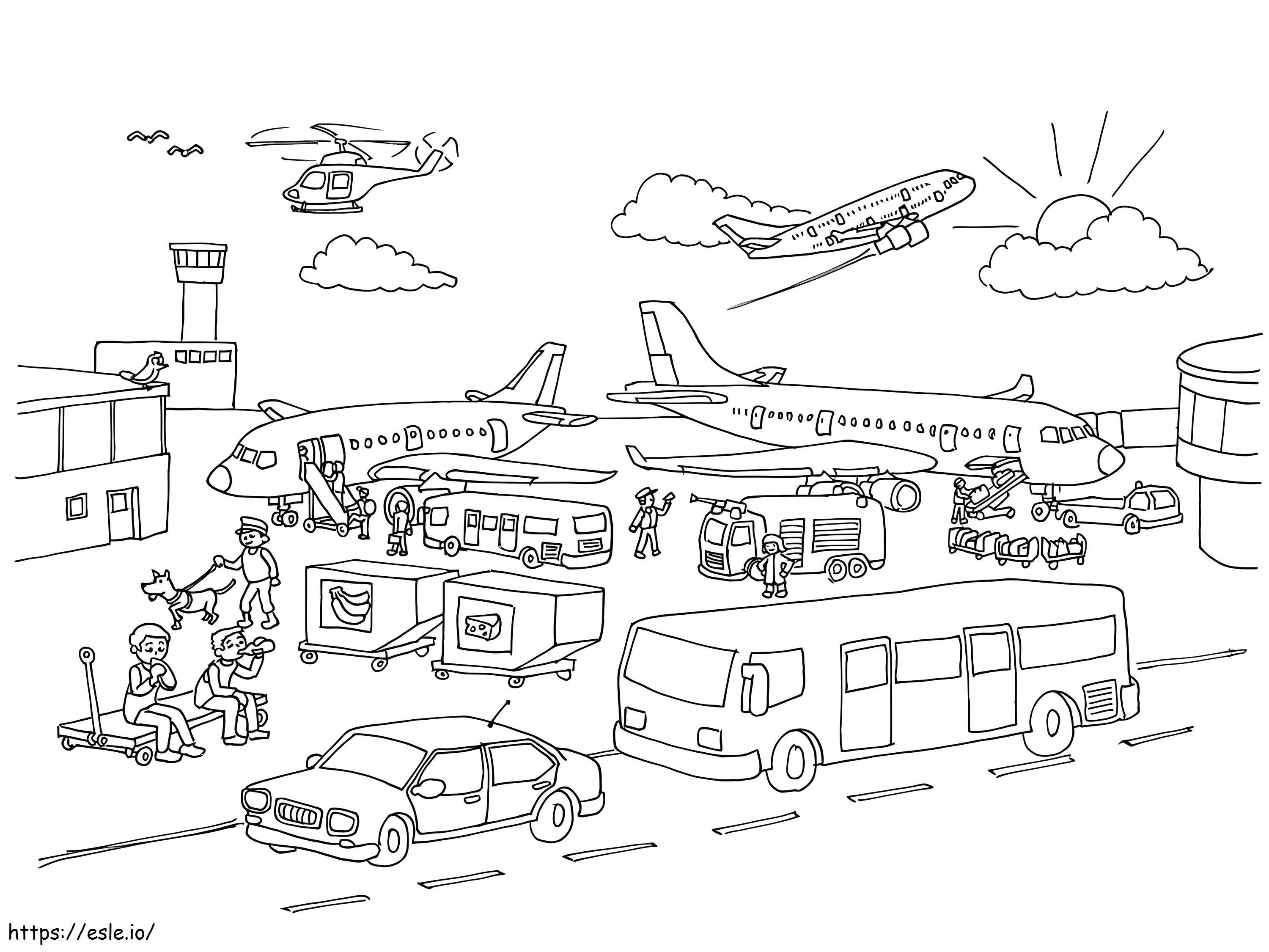 Coloriage Aéroport gratuit à imprimer dessin