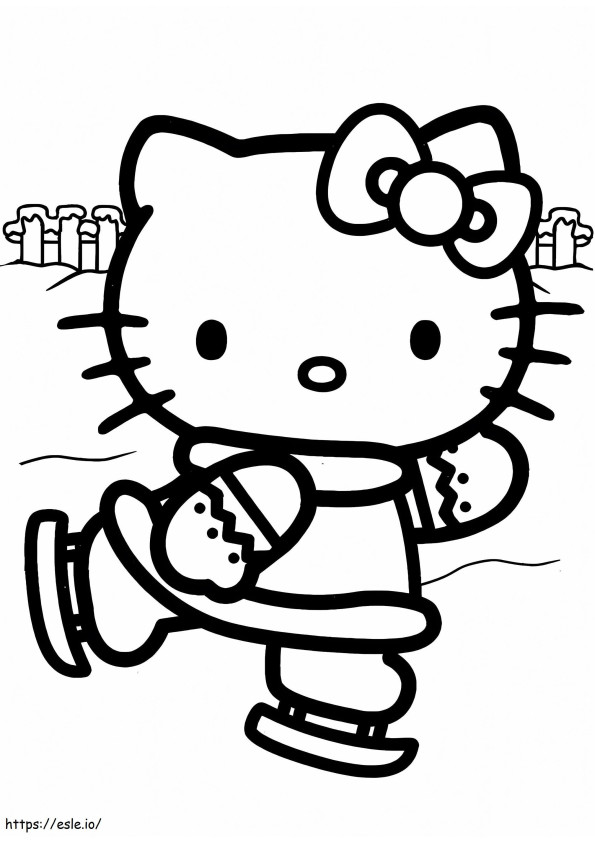 Hello Kitty Skating coloring page