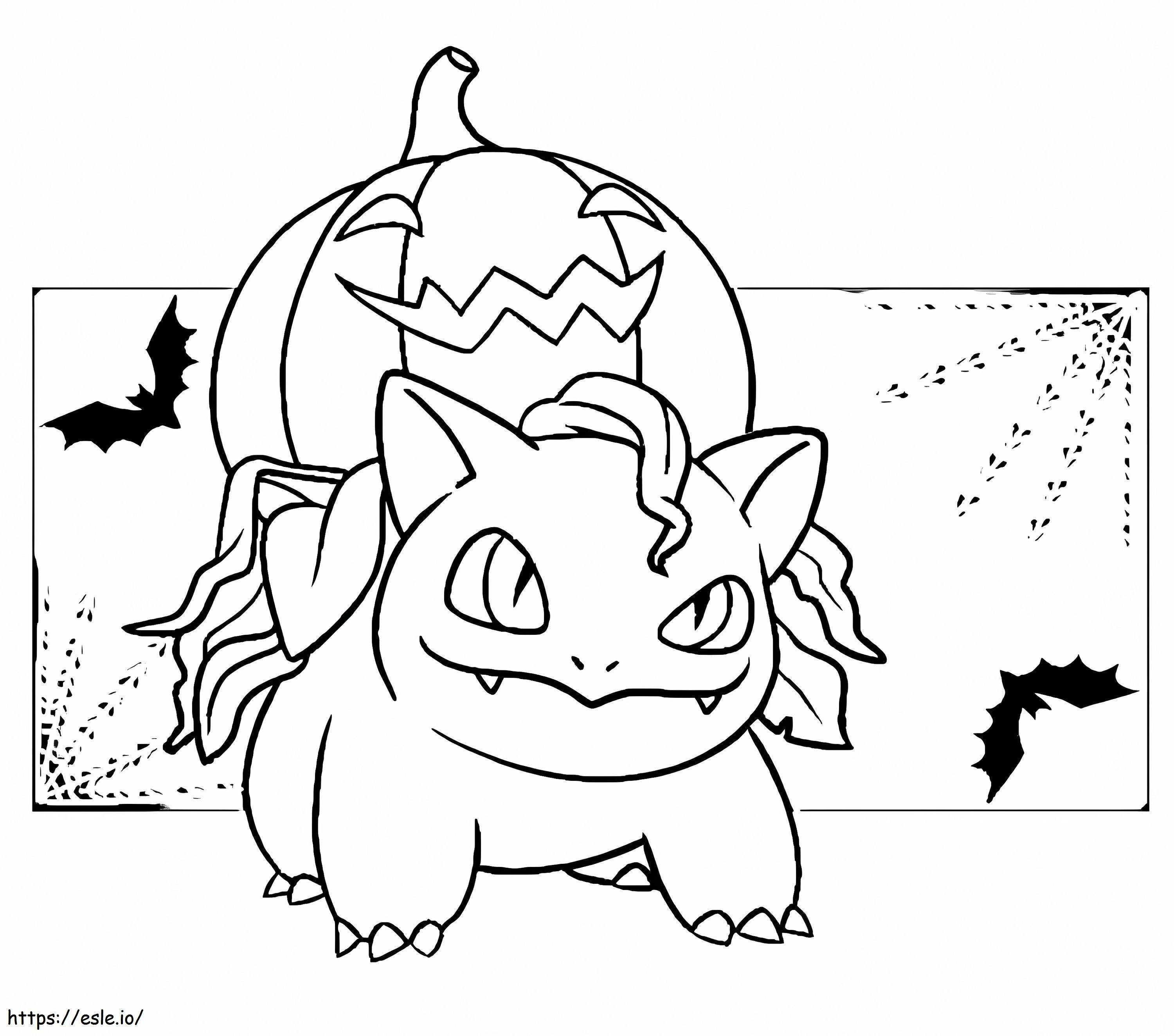Halloweenowe pokemony Bulbasaur kolorowanka