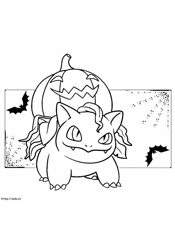 Bulbasaur Pokemon Halloween värityskuva