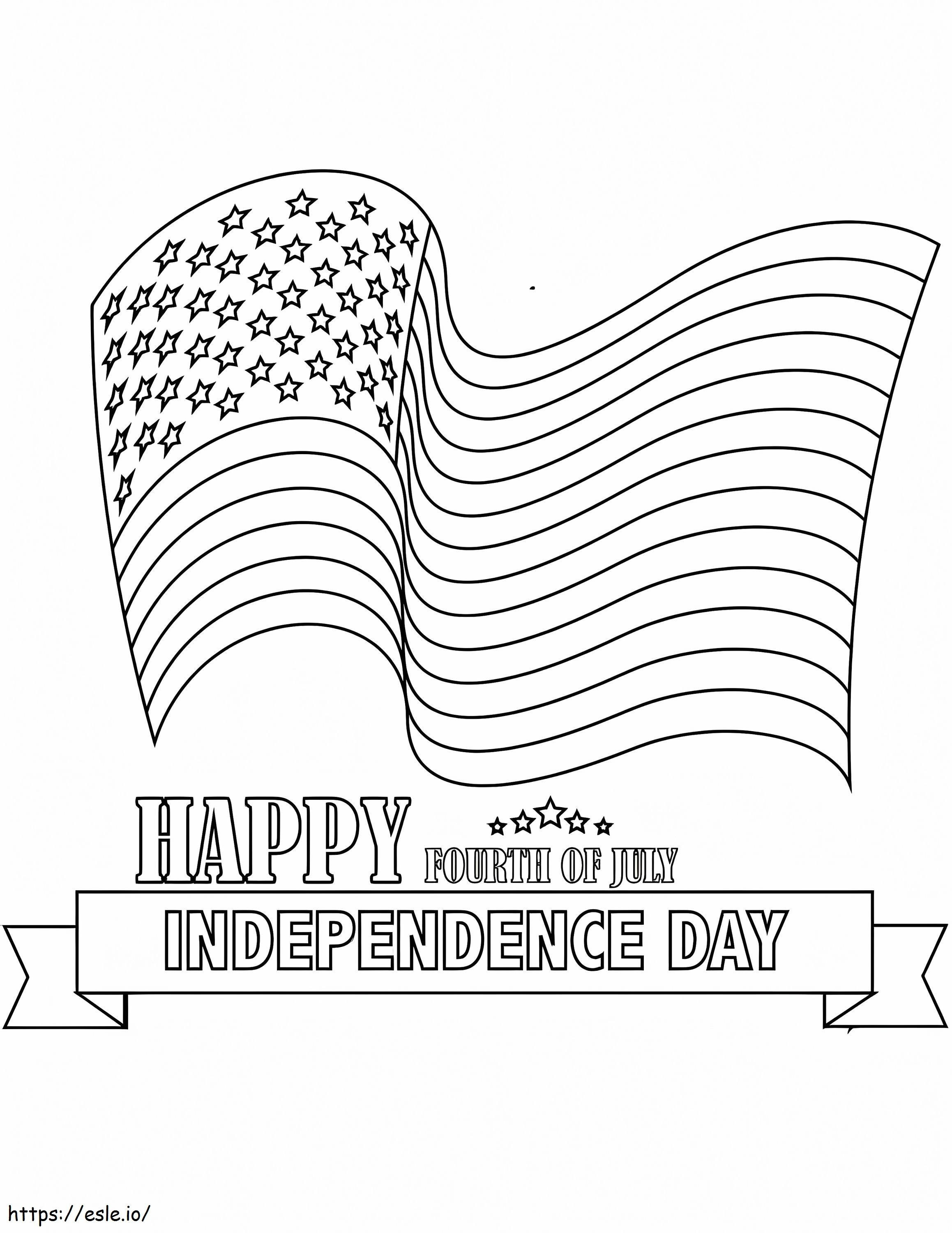 Coloriage Joyeux jour de l'indépendance américaine à imprimer dessin