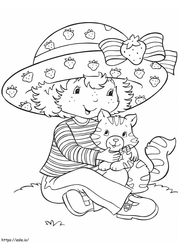 Strawberry Shortcake With Custard coloring page