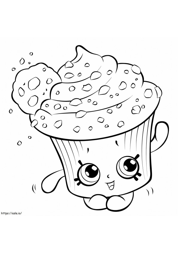 Coloriage Shopkin Cupcake aux biscuits crémeux à imprimer dessin