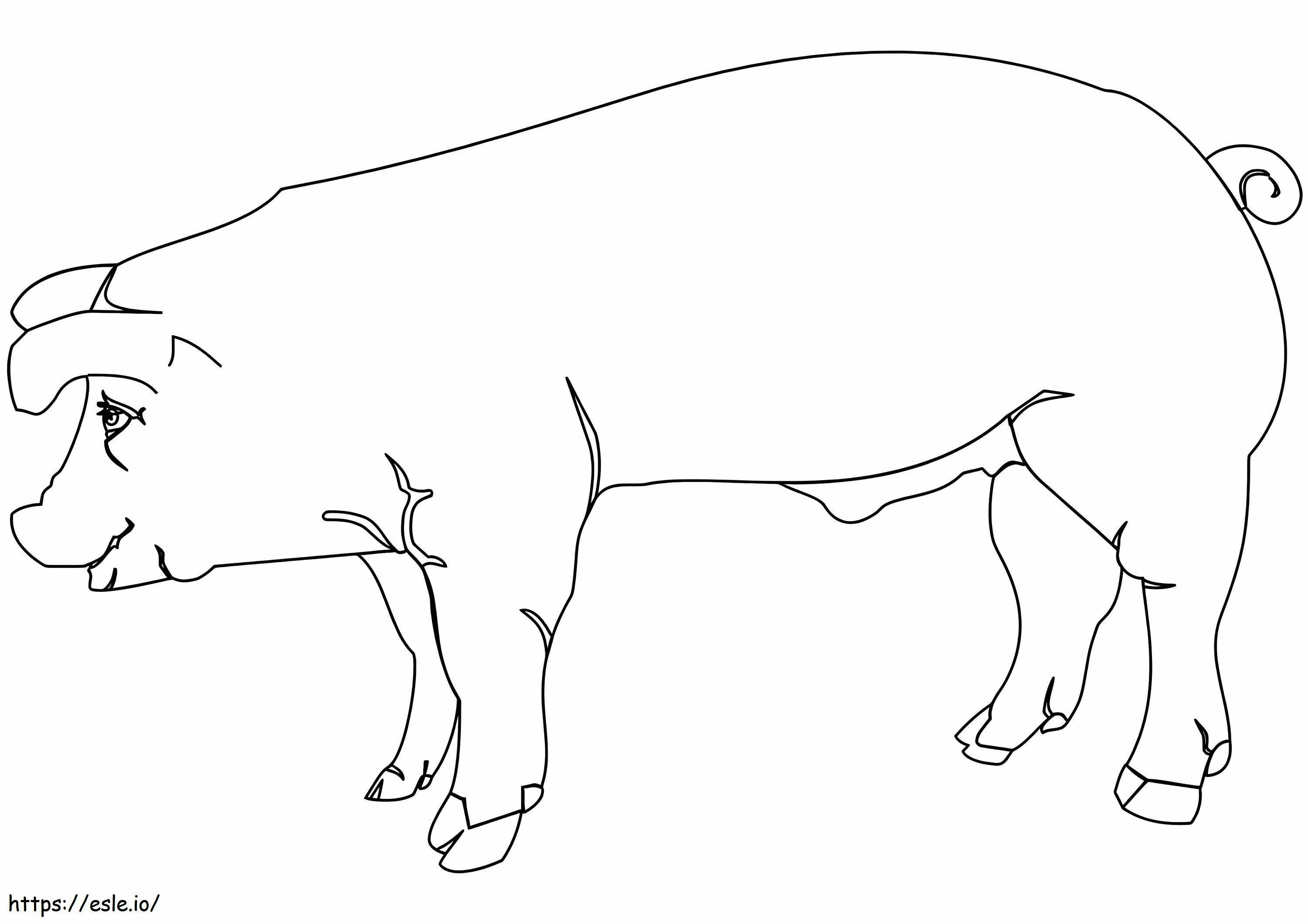 Coloriage Cochon normal 2 à imprimer dessin