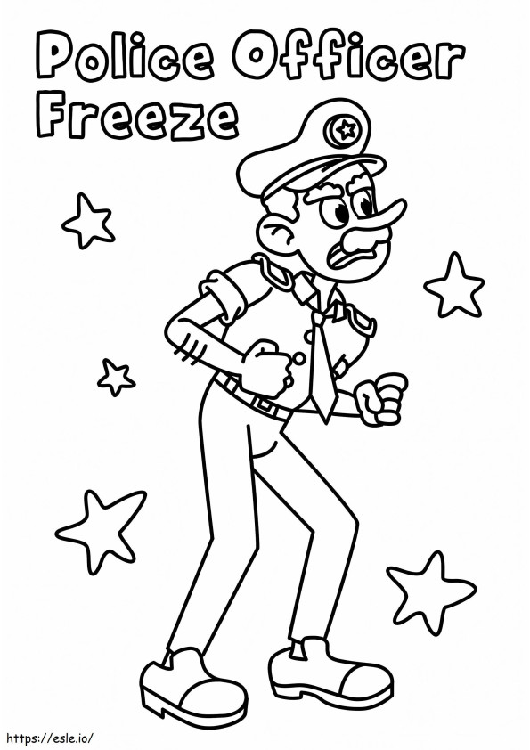 Police Officer Freeze From Morphle coloring page