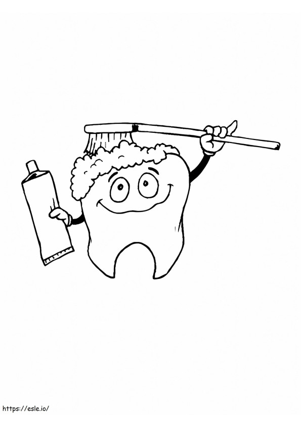 Brushing Tooth coloring page