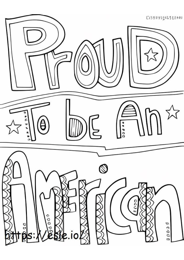 Ylpeä olla amerikkalainen värityskuva