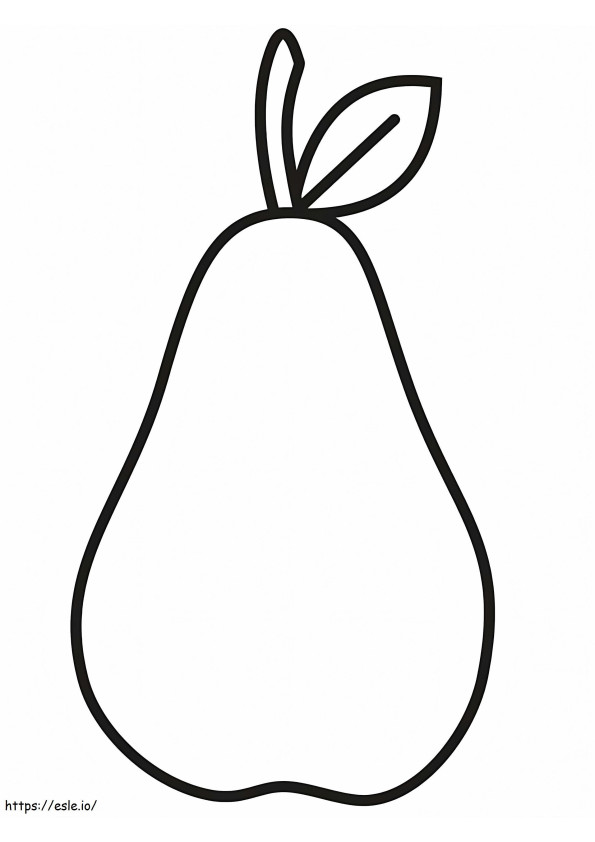 Simple Pear Fruit coloring page