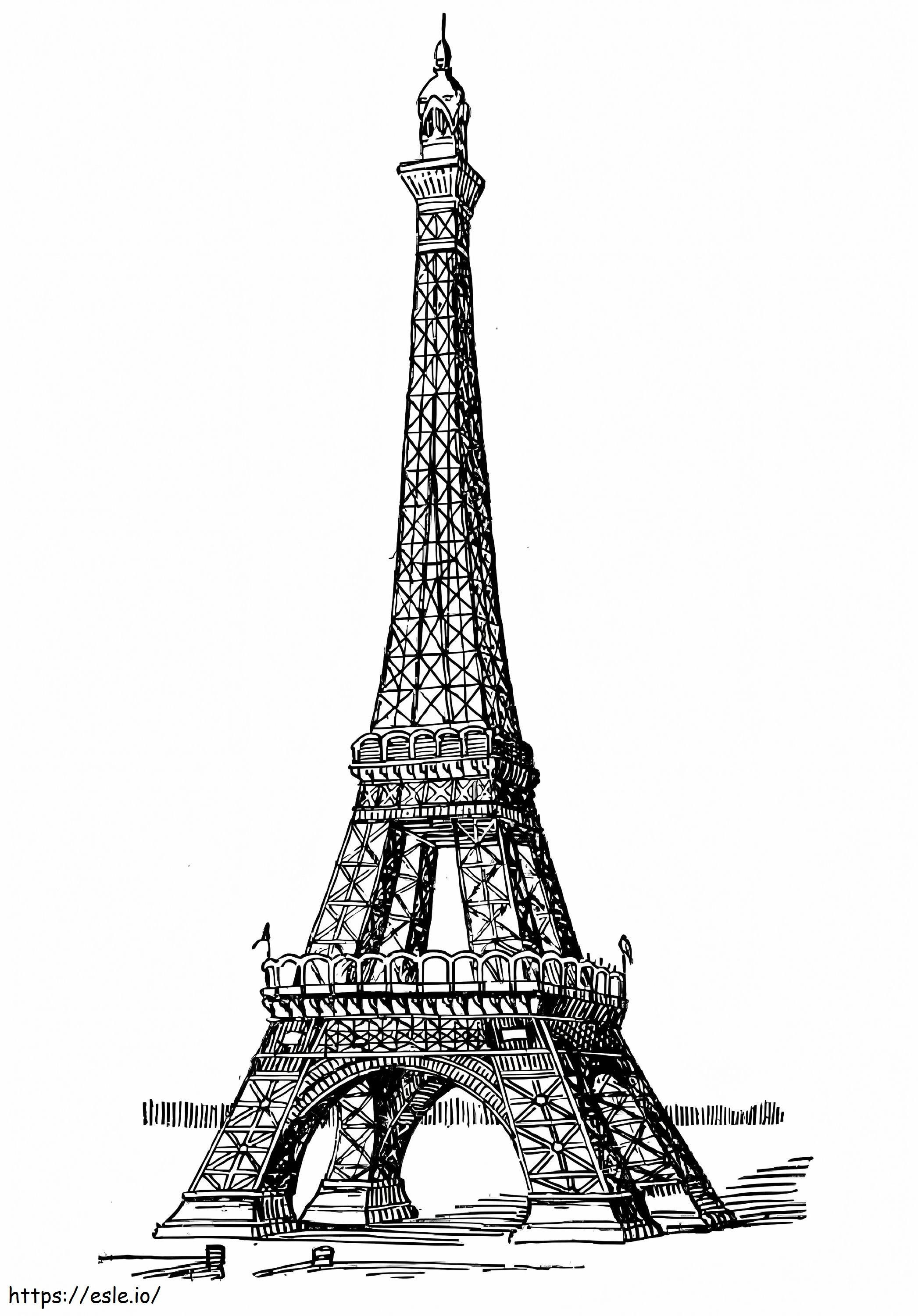 Torre Eiffel 13 para colorir
