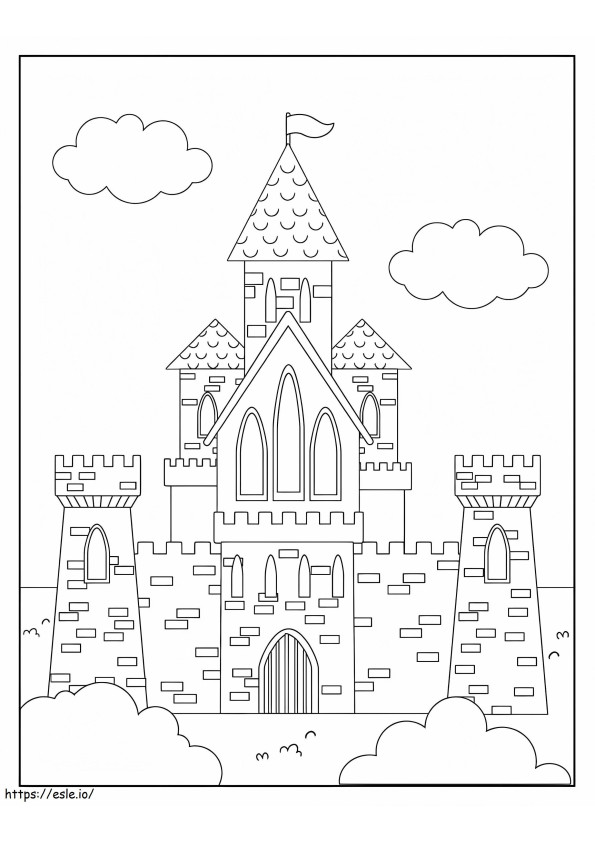 Coloriage Château Magique Et Majestueux à imprimer dessin