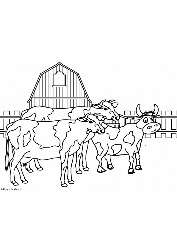牛の囲い ぬりえ - 塗り絵