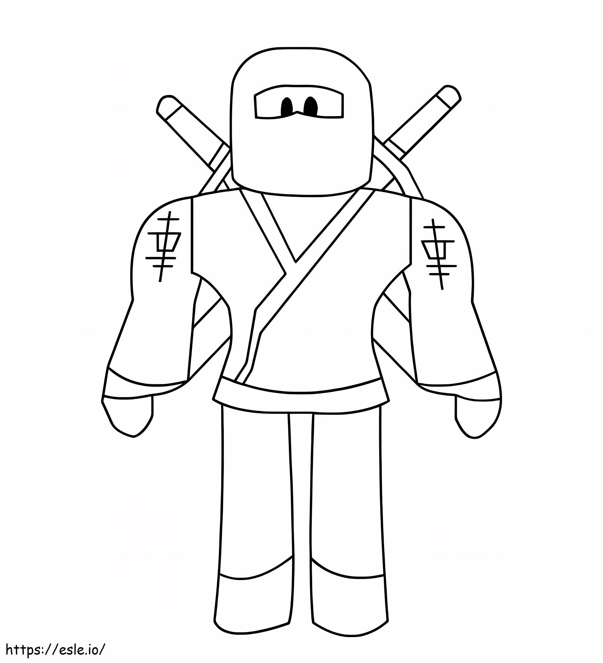 Coloriage Un Ninja Roblox à imprimer dessin
