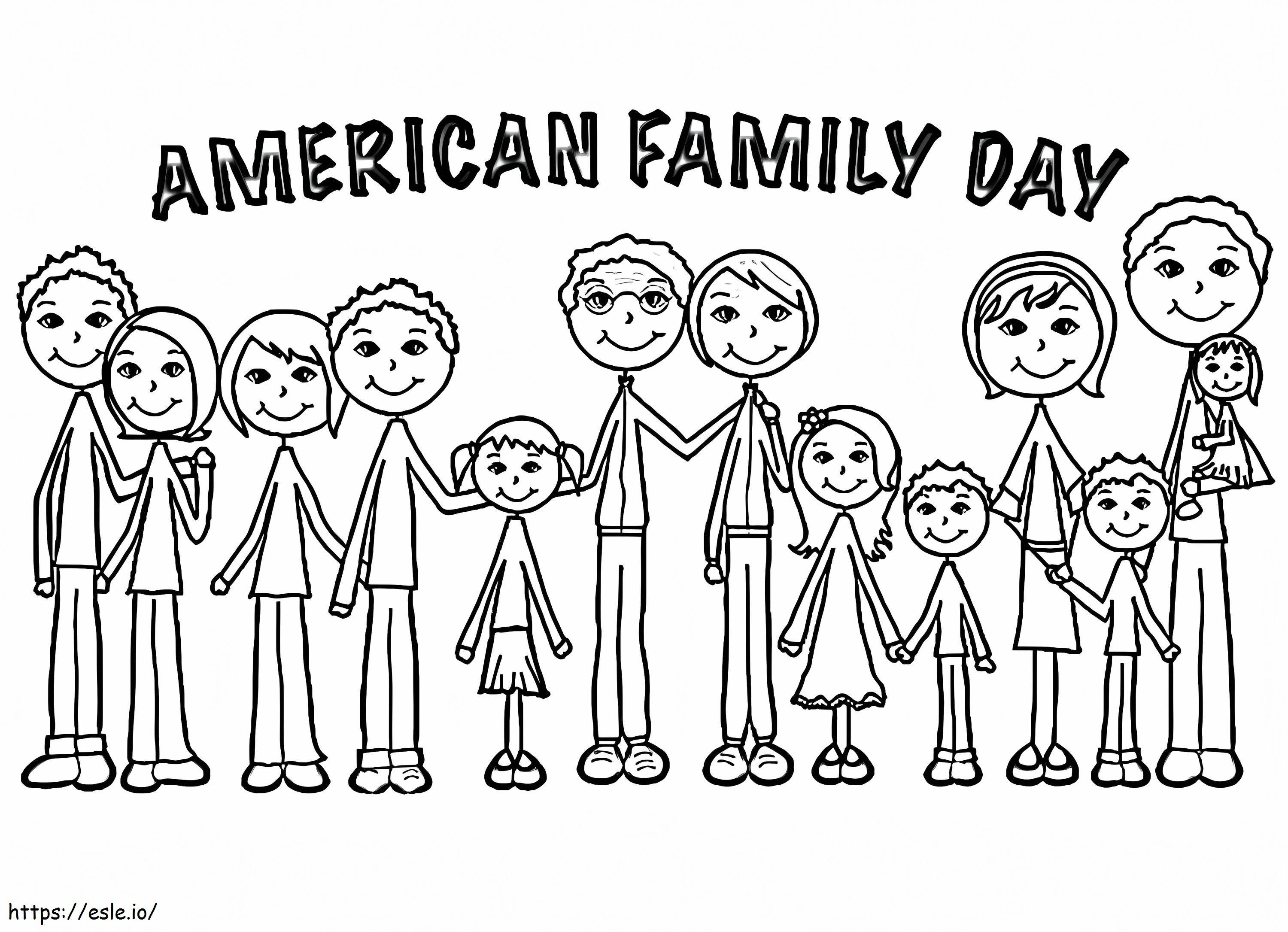Hari Keluarga Amerika Gambar Mewarnai