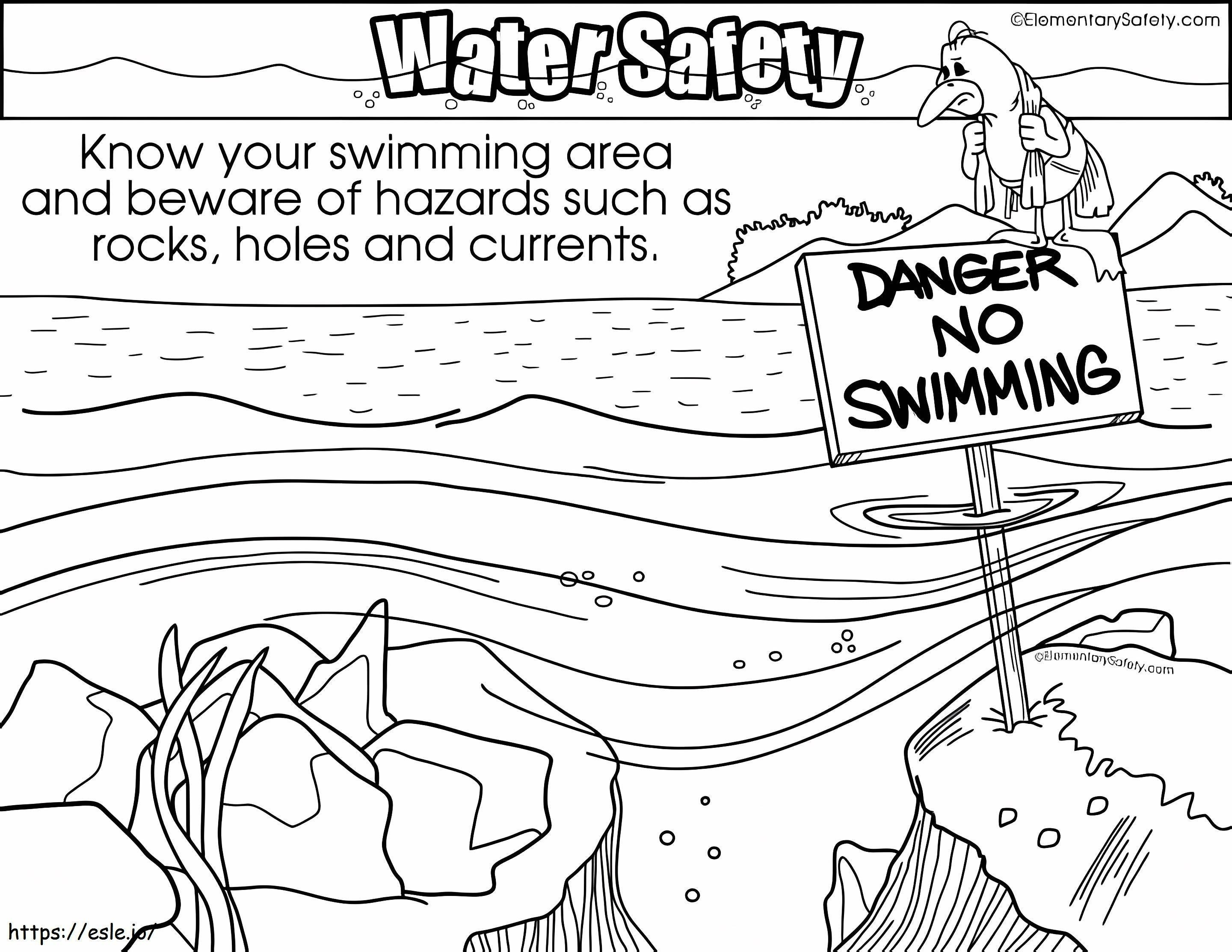 Safe Swimming Area coloring page