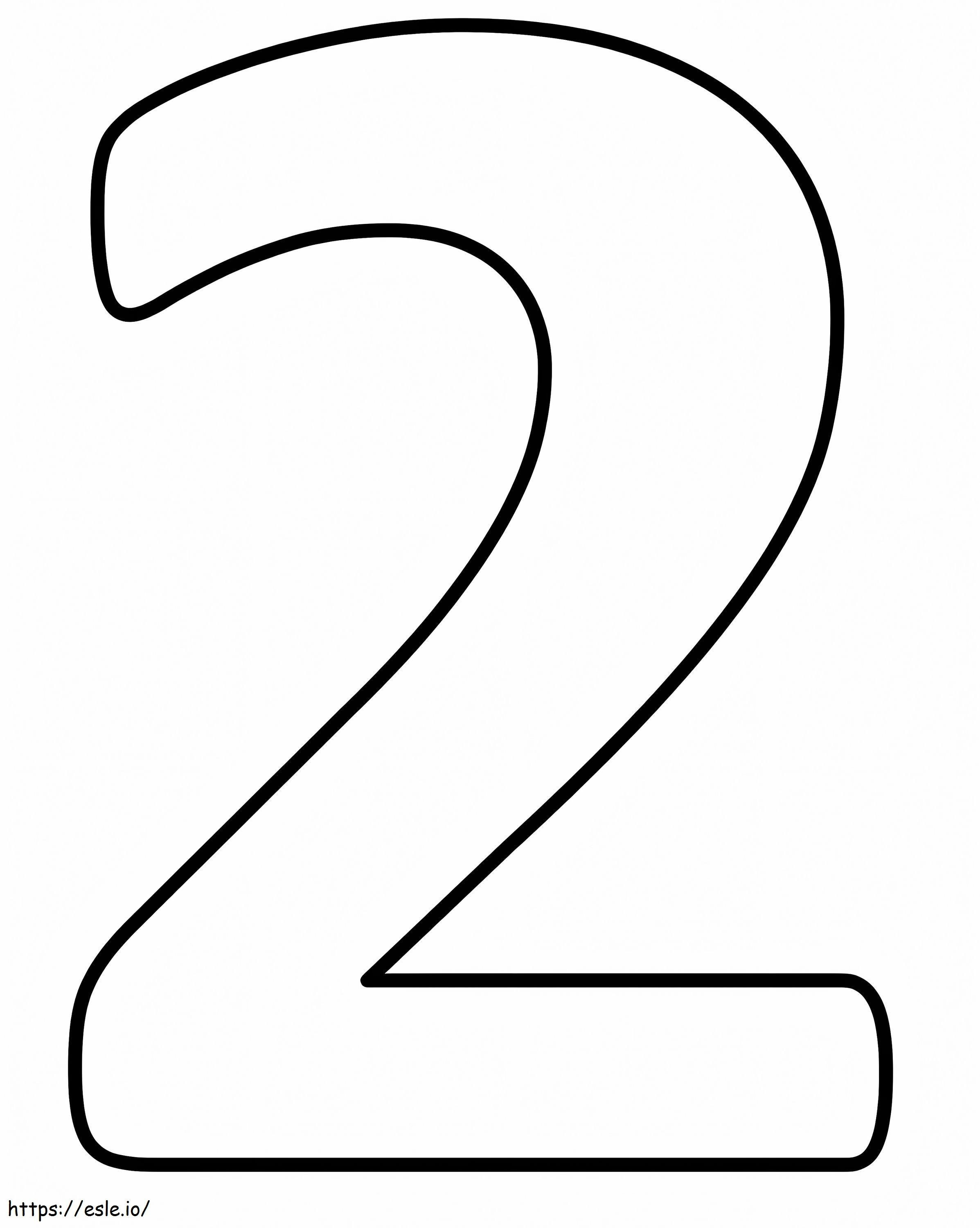 Simple Number 2 coloring page