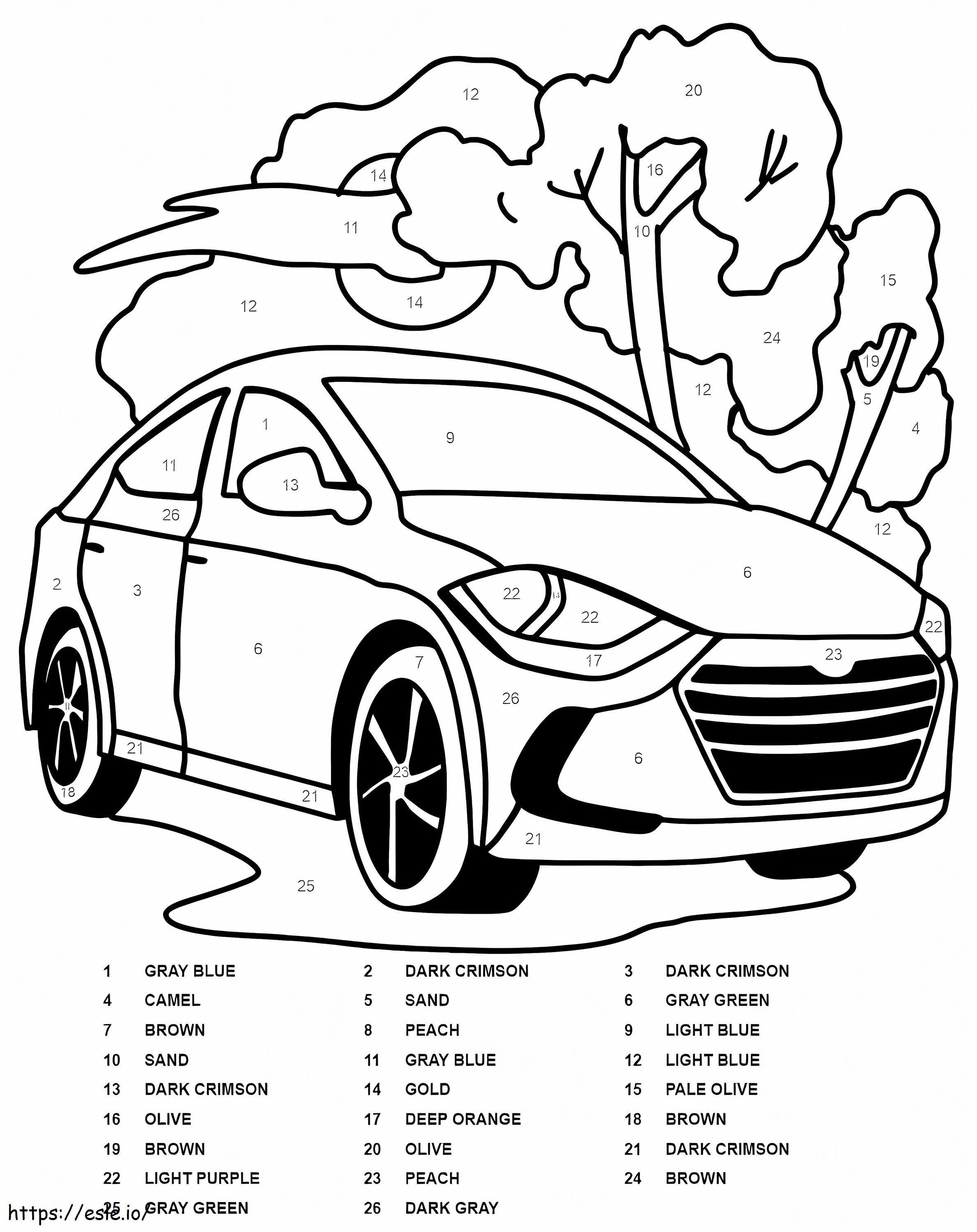 Kolorowanie samochodu Hyundai według numeru kolorowanka