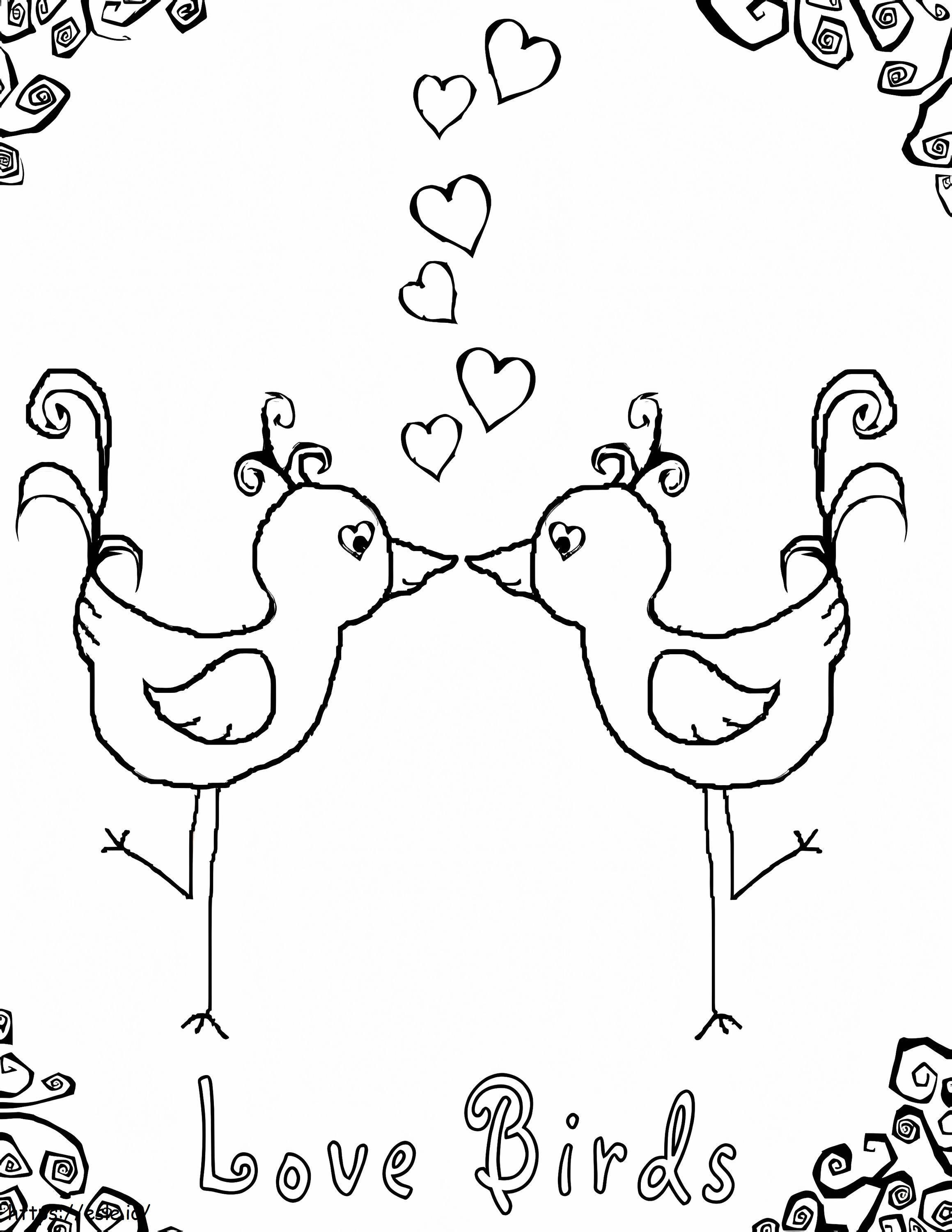 Aşk kuşları boyama