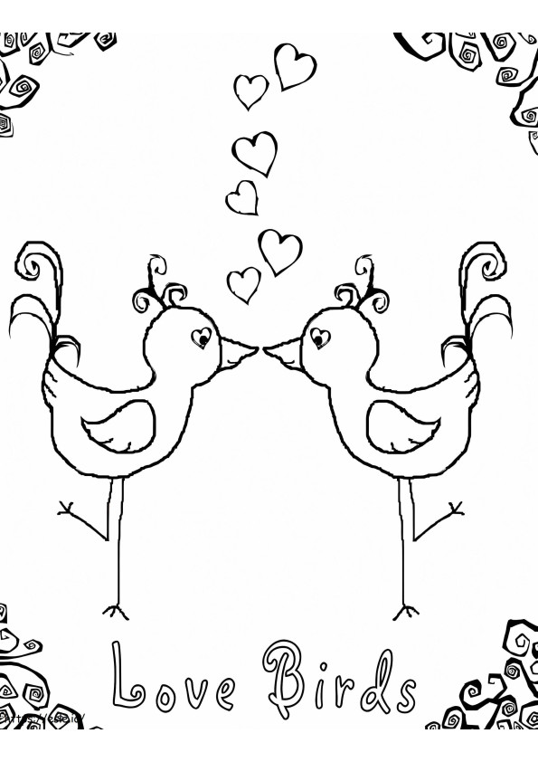 Aşk kuşları boyama