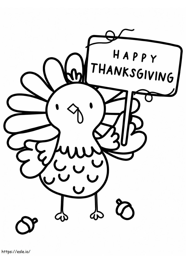 Happy Thanksgiving Turkey 2 coloring page