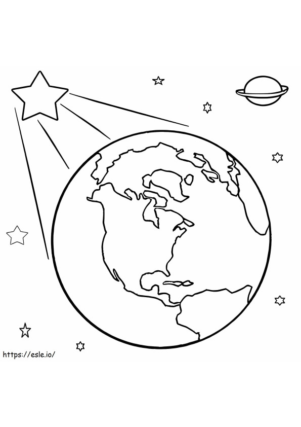 Star And Earth coloring page