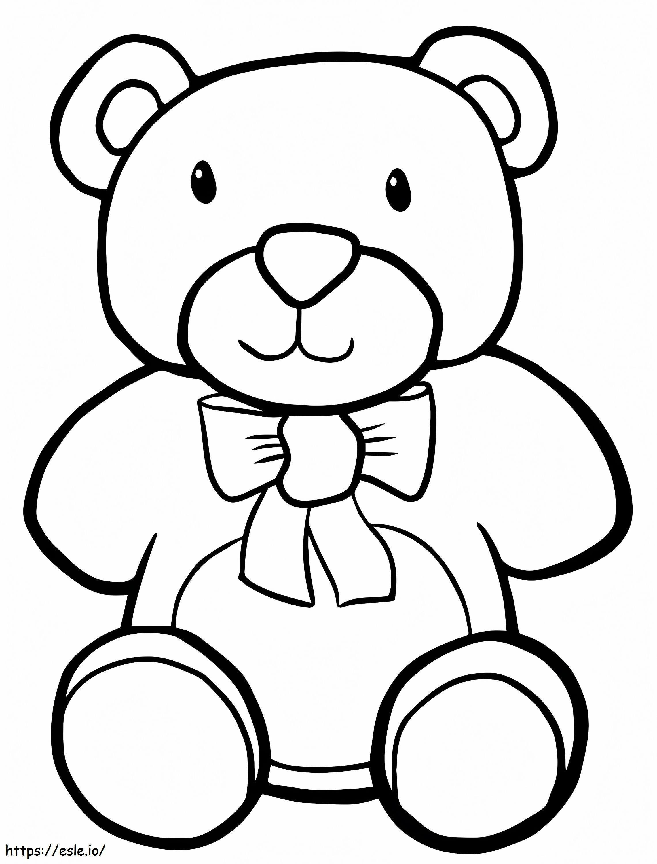 Teddy Bear Dengan Dasi Kupu-kupu Gambar Mewarnai
